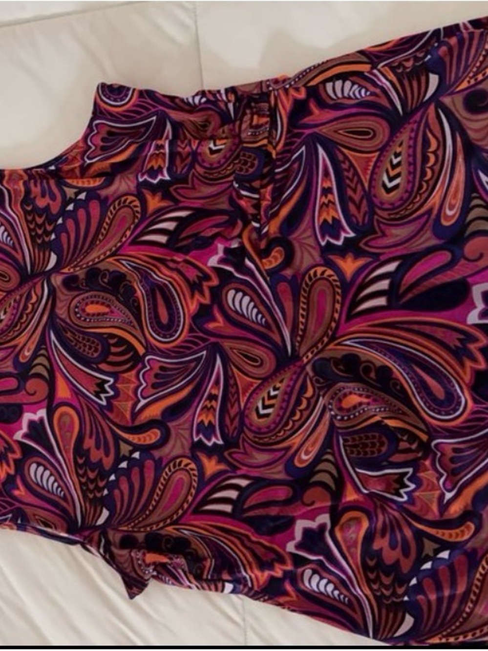 Anne Klein Multicolor Paisley Scoop Neck Top - Purple, Pink, Orange